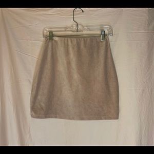 Pink Ribbed Velvet Skirt